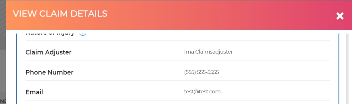 Claim Adjuster Contact Info