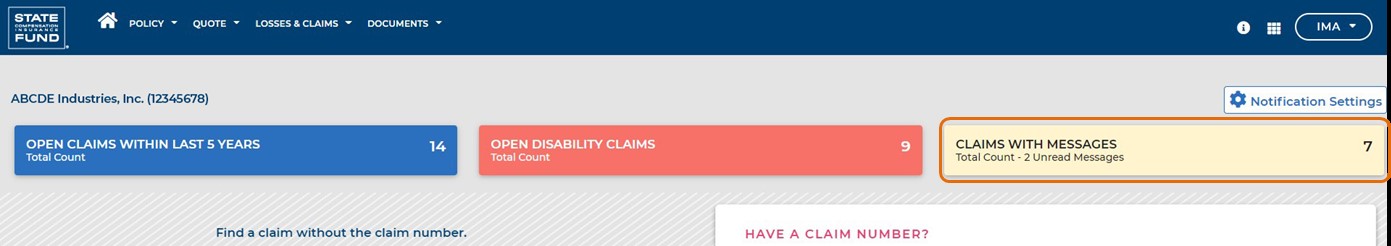 Claims with Messages