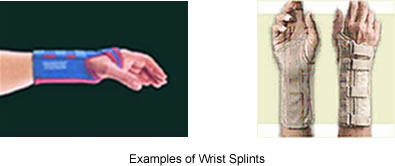 Two examples of wrist splints