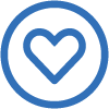 Caring heart icon